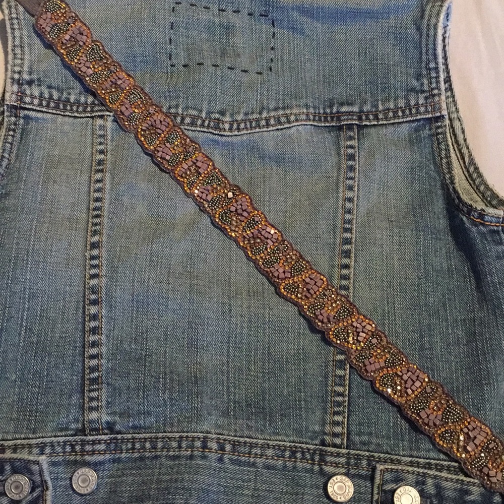 Anthropologie blossom beaded waist belt size M